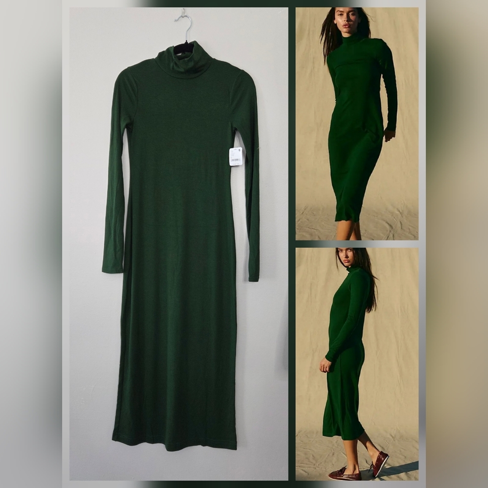 Free People Free-est Good Feels Mockneck Midi Spruced Up